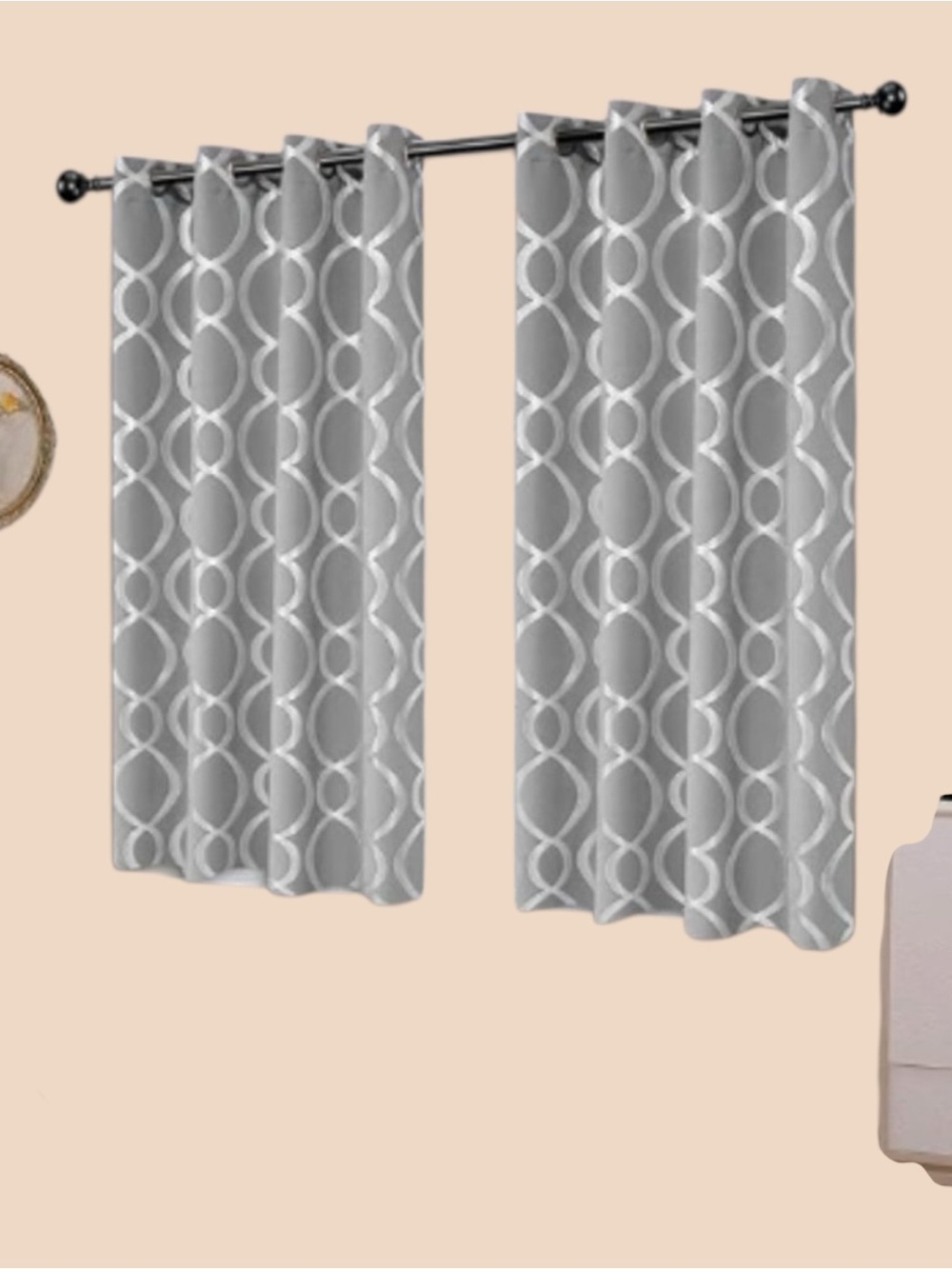 Geometric Foil Print Blackout Curtains NWT